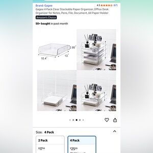 Clear Stackable Paper Organizer